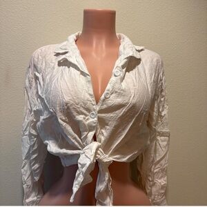 White Button-Up Women's Top